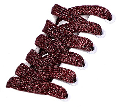 GIVBRO Lacets de chaussures en paillettes tressés, lacets plats en corde, accessoires pour chaussures de marche décontractées, baskets, décoration en rouge vin - 120 cm