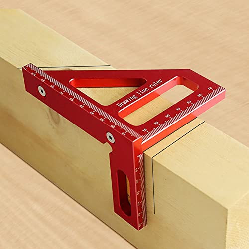 KETIPED 3D Multi-Angle Measuring Ruler, 4.41 x 3.11 Aluminum Alloy Woodworking Square Protractor, Carpenter's Tool