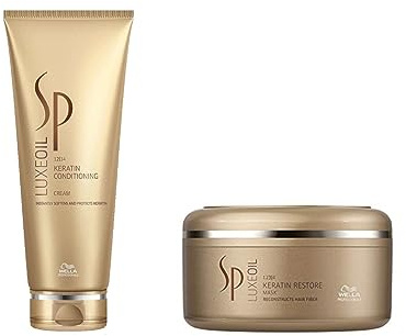Wella SP System Professional Luxeoil Keratin Restore Mask, 150ml & Wella SP System Professional Luxeoil Keratin Conditioning Creme, 200ml