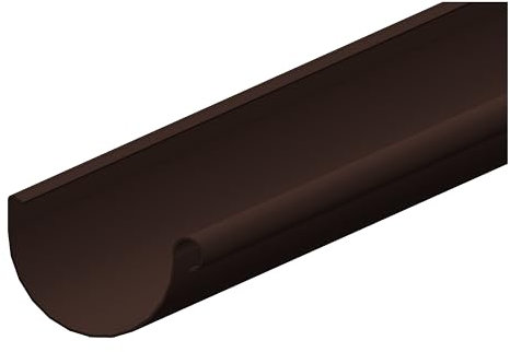 4Home&Garden | Einzelteile Dachrinnensystem RG 100 Typ 300 Fallrohr DN 60 | Kunststoff PVC Braun | Verbinder Stutzen Rinnenhalter (1 Dachrinne 100cm)