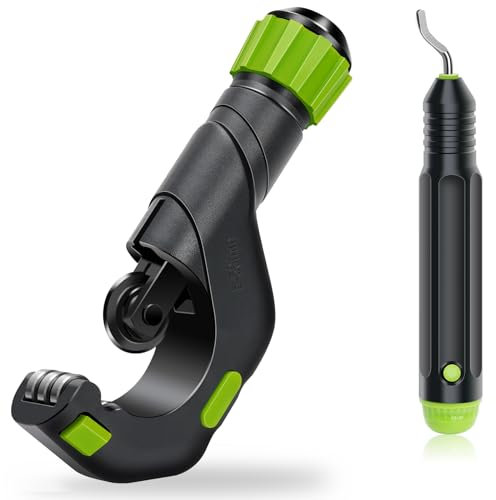 Nutmanel Cortador de Tubos, cortador de cobre de 5-50mm, Juego de Cortadores de Tubos con desbarbador, Cortador de Tubos, Cortatubos versátil para Tubos de Cobre, Aluminio, PVC y Acero Inoxidable Fino