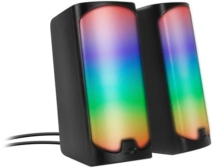 Speedlink Tonos Gaming PC Speaker RGB Bluetooth - Gaming RGB Speaker, 3.5mm jack or Bluetooth connection, 12W, PC speaker active with various lighting modes, black