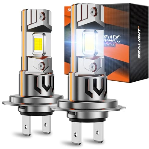SEALIGHT H7 Bulb For Fog/ATV, 65000LM 65W 2025 New Modle, 6500K Eye-protected, Wireless Non-polarity 1:1 Size Easy Installation, 10 Years Lifespan, 2 Pack