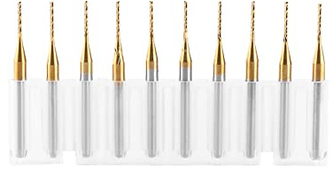 Cocoarm 10pcs Frese a Candela in Carburo di Tungsteno Rivestito in Titanio, Frese per Incisione Taglienti 3.175mmx1mm per Circuiti Stampati Plastiche Acciaio Inossidabile Rame