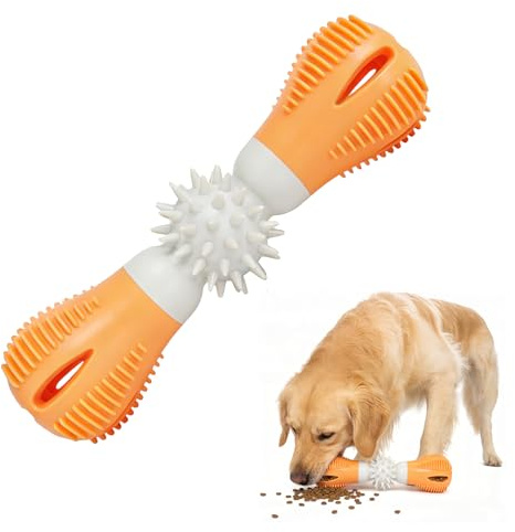 Juguetes Interactivos para Perros Juguete Masticable de Comida con Fugas para Perros Dispensador Comida Perros Juguetes Perros para Entrenamiento de Perros Distribución de Alimentos Juego (naranja)