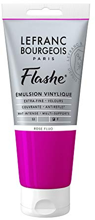 Lefranc Bourgeois Acrylic Vinyl Emulsion, Fluorescent Pink, 80ml Tube-Vinylfarbe