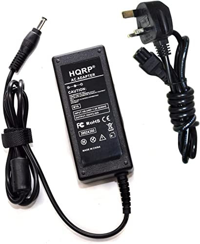 HQRP AC Adapter for HP Pavilion 20xi 22fi 22bw 22cwa 23cw 23bw 23xi 24ea 25xi 25xw 25bw 27xw 27xi 27bw 27er 23es 27es 20 21.5 23 23.8 25 27 Inch IPS Monitors Power Supply Cord Cable