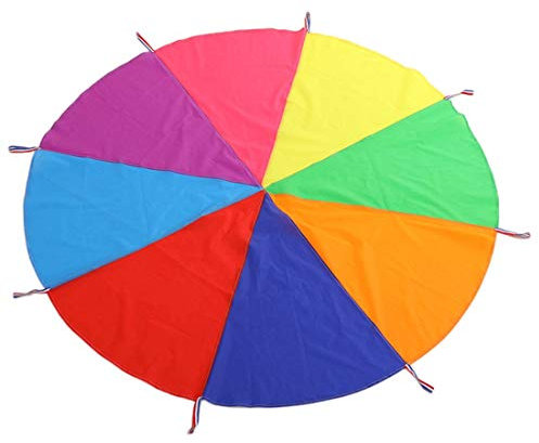 Boosns Schwungtuch Fallschirm Spielzeug Bunt Fallschirm Parachutes Spielzeug ideale Aktivität in Innenräumen für Kinder (6-12 Kinder)