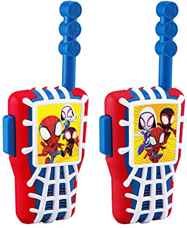 ekids Spidey Toy Walkie Talkies for Kids, Static Free Extended Range Indoor and Outdoor Toys (Spidey)