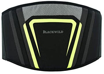 BLACKWILD Njurbälte motorcykel | njurvärmare ländryggsstöd njurbälte, effektiv stabilisering | njurbälte motorcykel män och kvinnor, fluorescerande grå, Grön, 3XL = 140/155 cm Midjemått