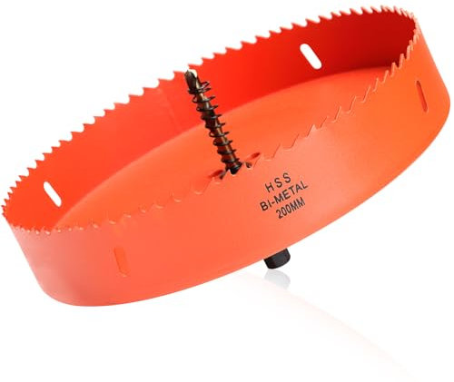 Sierra perforadora bimetálica de 200 mm, perforadora para madera y metal, redonda bimetálica con profundidad de corte de 35 mm para acero, hierro fundido, aluminio, paneles de yeso