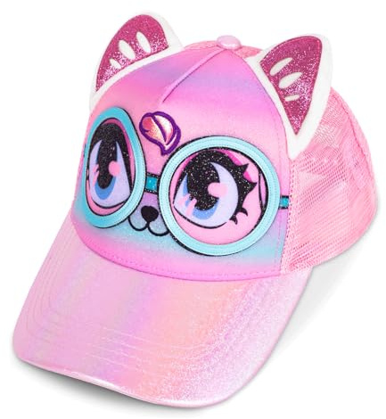 PinkSheep Casquette de Baseball pour Enfants, avec Un Joli Dessin de Chat, Chapeau de Baseball pour Les Filles, Chapeau de Camionneur pour Les Enfants âgés de 5 à 12 Ans