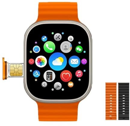 XINDADA 2024 Hot HW Ultra 2 Call 2.02 Inch AMOLED GPS 4G SIM Smartwatch Dual Camera WiFi 2GB Ram 16GB ROM Download App Game Android Smart Watch Support SIM Ca (Add B+O Ocean)