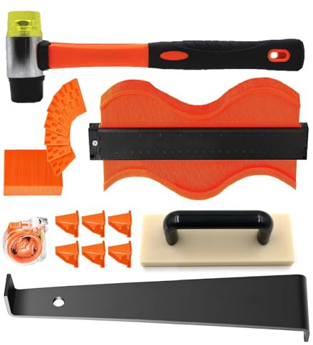 Bestvisse Vinyls Floor Installation Kits Laminate Wood Flooring Tool with Spacers Heavy Duty Pull Rod and Block Fiberglass