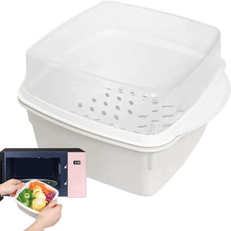 Vapore per forno a microonde – Vapore per forno a microonde – Vapore per verdure nel microonde – Ciotole per microonde – Batteria da cucina per forno a microonde – Contenitore alimentare Po