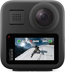 GoPro MAX — Waterproof 360 + Traditional Action Camera with Touch Screen Spherical 5.6K30 HD Video 16.6MP 360 Photos 1080p Live Streaming Stabilization