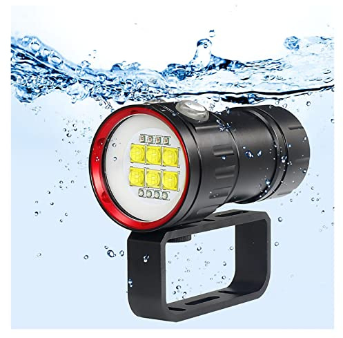 QWAXTRIW Dyklampor under vattnet 27 LED-fotograferingsljus belyser lampan 22800LUMENS DIVING FILLLIGHT 100M Vattentät videokamera fackla vattentät under vattnet (BB14-7S_Single ficklampa)