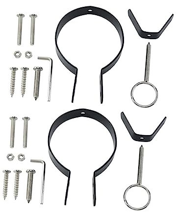 Cabilock 2 Sets Ham Holder Accessories Iron Material Simple and Practical Design Black Silver Italian Ham Rack Replacement Parts for Kitchen and Home Use