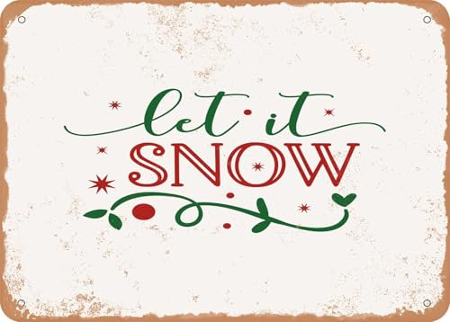 Blechschilder Let It snow - Vintage Look Sign sprüchen wandkunst home deko