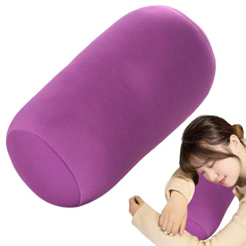 Penlimly Almohada Cilíndrica Cervicales y Cuello, Cojín Cilíndrico Cervical de Microesferas, Cojín de Soporte Cuello y Espalda para Viajes, Avión, Coche, Sillón Reclinable, Casa, 30 x 16 cm