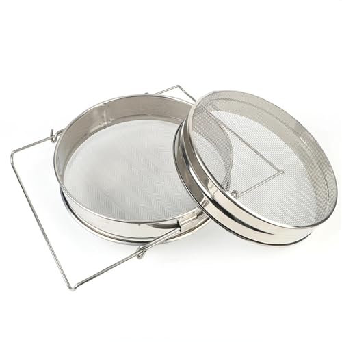 Setaccio da giardino in acciaio inox – Filtro per suolo e miele di alta qualità, forniture per apicoltura, strumento a rete per impurità per giardinaggio efficiente ed estrazione del miele