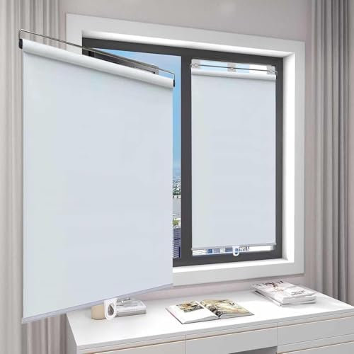 Tende a rullo retrattili con sistema a molla, tende parasole temporanee portatili e isolate disponibili in bianco 125 x 150 cm, perfette per casa e ufficio.