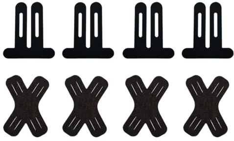 DORKIN Nastro e materiali per supporti medici,4 pezzi di bende kinesiologiche nere e 4 pezzi di nastro sportivo nero a forma di X, nastro kinesiologico, alleviano il dolore muscolare