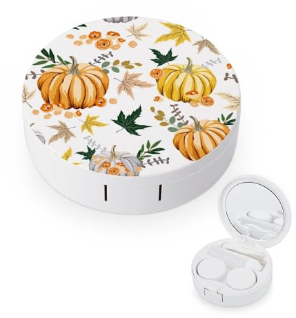 fkgvwo Contact Lens Case Pumpkin Contact Lens Box Travel Kit Portable for Travel & Home