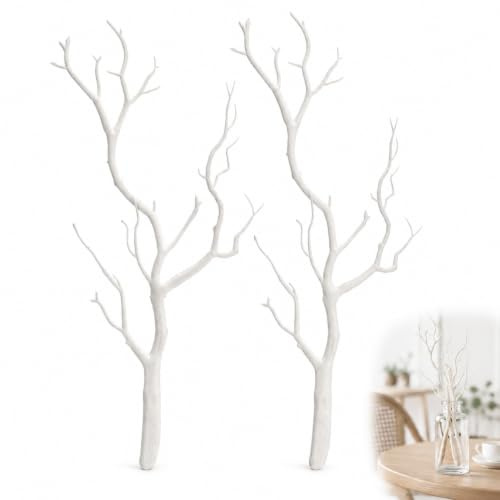 SUPVOX Branches Artificielles Blanches DéCoratives: Lot De 2 Branches De Bois Blanc pour Vase Et DéCoration IntéRieure Branchage ÉLéGant RéSistant À La Corrosion pour Maison Et ÉVéNements