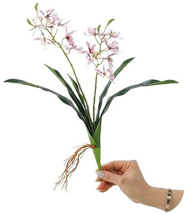 HUFFA Arreglo Floral de orquídeas Artificiales con Hojas, 2 Tenedores, Flores Decorativas for Bodas(Girlpink)