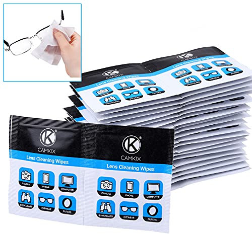 Toallitas limpiadoras de Lentes: 200 Envoltura Individual Tejidos mojados – Paños polacos húmedos para Gafas, Gafas de Sol, Lentes de cámara, Pantallas de telefono/Tabla, binoculares, etc.