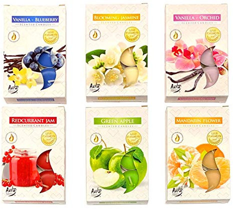 36 Stück Duftkerzen Teelichter Duftteelicht Duft Kerze In 6 Verschiedenen Düften Aromakerze Raumduft