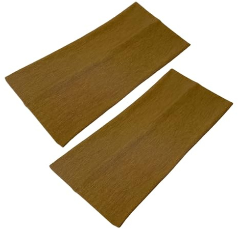 WESTEND CHOICE Extra Wide Headbands 11cm Plain Stretchy Kylie Head Band 2 Pack Unisex Bandeau Headbands for Women & Men Soft Hairbands Yoga Bandana Headband (Brown)