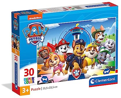 Clementoni - Puzzle Supercolor Paw Patrol 30 Pezzi, per Bambini 3+ Anni, Illustrazione del Cartone Animato, Idea Regalo, Made in Italy, 33,5x23,5 cm, 20263