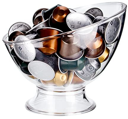 MOLFUJ Coffee Pod Holder, Clear K Cup Holder Plastic, Espresso Pod Holders for Counter Small, Pod Storage for K Cups, Vertuo Capsule Creamer Organizer for Coffee Bar