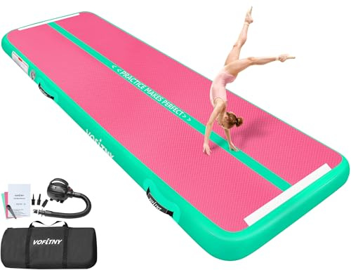 VOFiTNY Inflatable Tumble Track 6.6ft x 3.3ft Air Gymnastics Mats with Pump