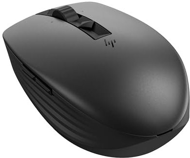 HP 710 Mouse Silenzioso Ricaricabile, Autonomia fino a 90 Giorni, Batterie USB-C Ricaricabili, Connessione 2,4 GHz e Bluetooth 5.3, 6 Pulsanti, Design Compatto, Scorrimento Iperveloce, Nero