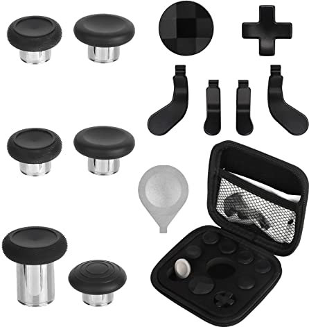 EEEKit 13 in 1 Metall Thumbsticks Ersatz für Xbox Elite Controller Serie 2, Magnetische Tasten Set Enthält 6 Joysticks, 4 Paddles, 2 Steuerkreuze und 1 Einstellwerkzeug