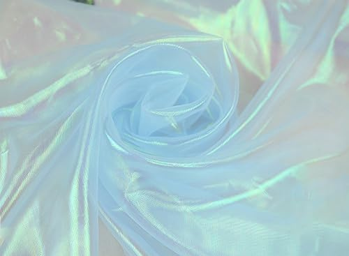 Organza tyg för sömnad metervara, 50 cm x 150 cm färgglada glitter organza tylltyg tyll dekorativt tyg för gör-det-själv pyssel kläder tyllkjol gardin halsdukar gardiner bröllop fest dekoration,
