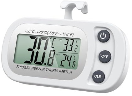 Ankilo Digitales Kühlschrank Thermometer, Kabelloses Innenthermometer mit Magnetisch, Max/Min Aufzeichnungsfunktion, Innenraum Thermometer für Zuhause, Restaurants