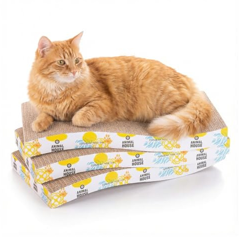 Animal House Lot de 3 griffoirs pour Chats en Carton pour Le Plaisir de Vos Amis félins, 2 Couches réversibles (Vague, 3)