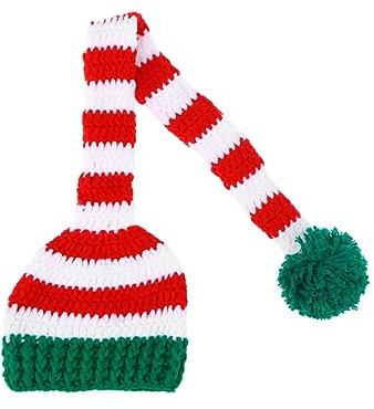 PRETYZOOM Sombrero De Elfo De Ganchillo Sombrero De Punto De Navidad Gorro Tejido con Orejeras Gorro con Pompones De Larga Gorro con Pompones De Elfo Gorro De Niños Bebé Manual