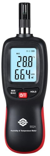 Feuchtigkeitsmessgerät, 3-Zoll-HD-Farb-Großbild-Feuchtemessgerät mit Stoffbeutel, 20-40 mm Tiefenanalyse Feuchtigkeitsmesser,für Alle Baumaterialien, Holz, Wand, Putz, Mauerwerk