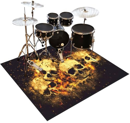 Schlagzeugteppich Rutschfest Schalldicht Drum Teppich Matte Innen und Außen, Elektronisches Jazz Schlagzeug Kit für Bass Snare Drum, 120 x 80 cm Schallschutz Akustik Teppich Schallschutzteppich