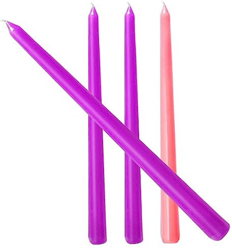 TOPBATHY 4 Pièces bougie à tige effilée vintage cônes néon grands bougeoirs sarcelle bougies coniques sans gouttes bougies noel de noel cierge décor de bougie à la paraffine