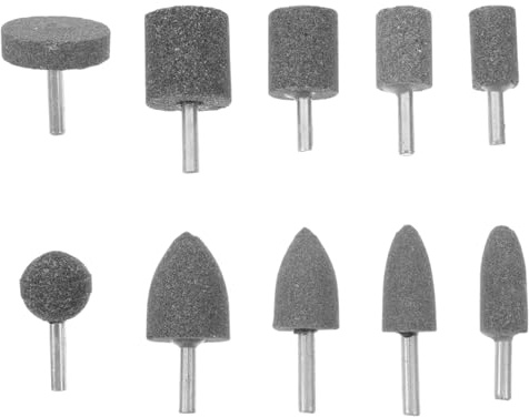 GLEAVI 10 Piezas Cabezales De Molienda De Corindón Marrón Cabezal Abrasivo Rotatorio Para Amoladora Eléctrica Brocas De Pulido Montadas Para Pulir Esmerilar Y Quitar Óxido En Metal