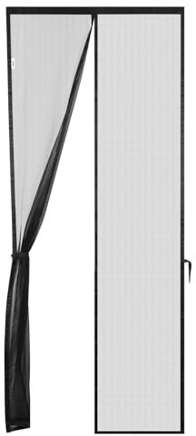 Tanice Magnetic Fly Screen Door, Durable Polyester Mesh Curtain with Silent Magnetic Closure, Pet & Kids Friendly, Breathable for Home, Patio, Balcony & Bedroom, 90×210CM
