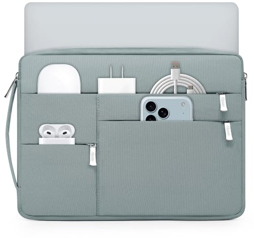 HYZUO 15-16 Zoll Laptop Hülle Tasche für MacBook Pro 16 M5/M4/M3/M2/M1 Pro/Max A3428 A3429 2026-2019, 15 Surface Book, Schutzhülle für 15 15,6 Dell HP Lenovo Asus Acer Samsung, Aschblau