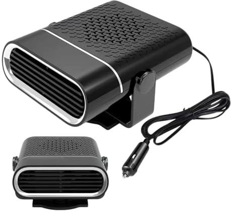 Sbrinatore elettrico portatile per auto, 12 V, dispositivo di sbrinamento a riscaldamento rapido, ventilatore regolabile per sbrinamento parabrezza per camion, furgoni, automobili