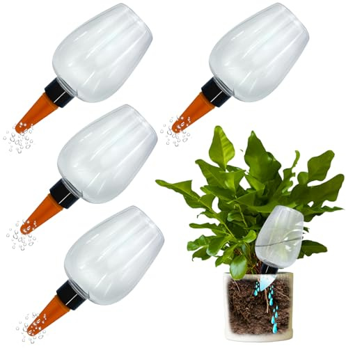 Shyllin Sfere per Irrigazione – Confezione da 4 Globi per Irrigazione Piante, Sfere Irrigazione Piante, Palline per Irrigazione per Giardini e Balconi, Perfette per l'Uso Durante Le Vacanze (Rosa)